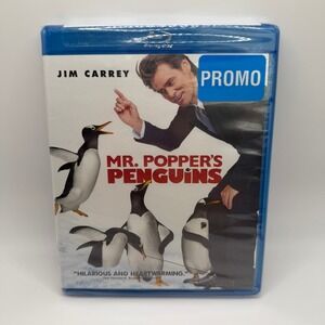 Mr. Poppers Penguins Blu-ray Jim Carrey Family Comedy Movie New Sealed Promo